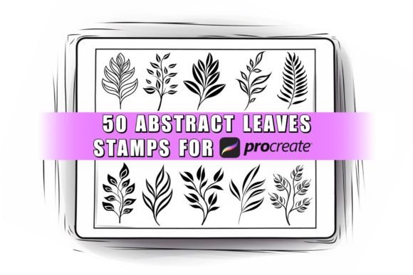 50 Abstract Leaves Procreate Stamps
