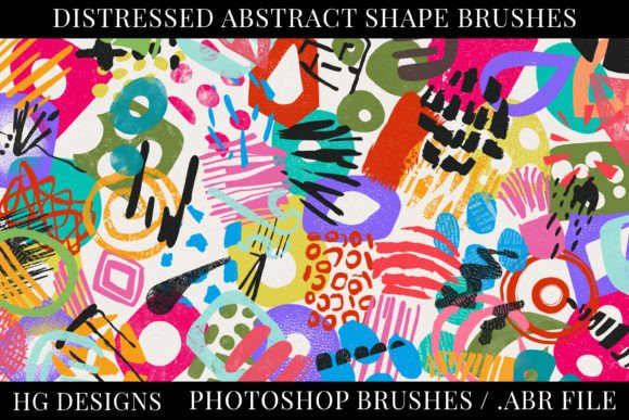 Elevating Digital Design with Distressed Shapes Photoshop Brushes