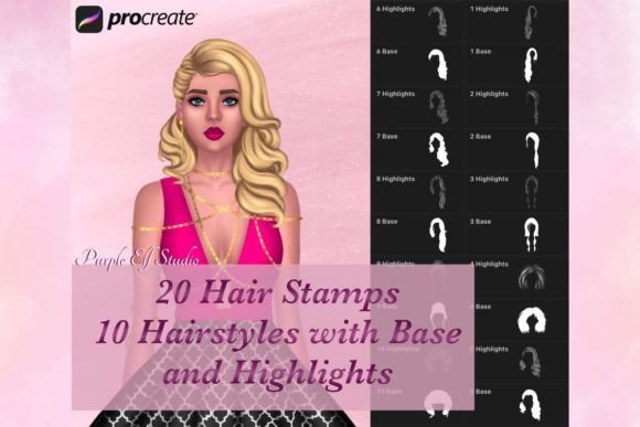 Hair Base Highlights Procreate Stamps