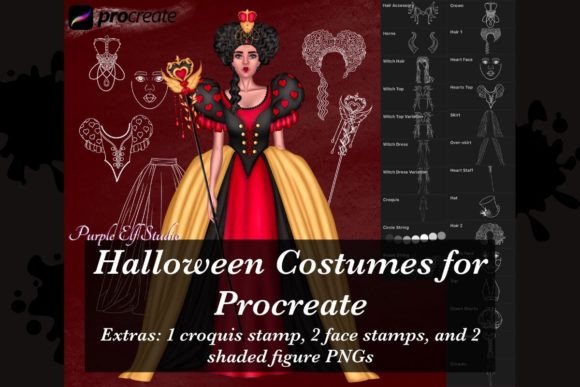 Halloween Costumes Procreate Stamps