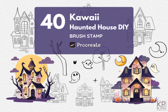 Kawaii Haunted House Brush Stamp: A Practical Asset for Digital Creators