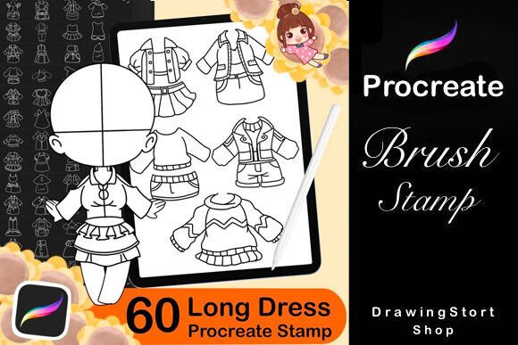 Mastering Your Art with 60 Procreate Chibi Clothes Stamp Assets
