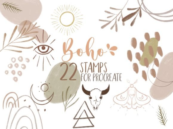 Procreate Boho Stamps Brushes Pack: Elevate Your Digital Art
