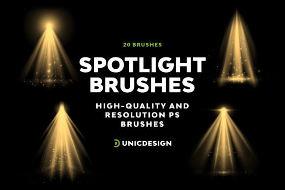 Spotlight Photoshop Brushes for Radiant Designs