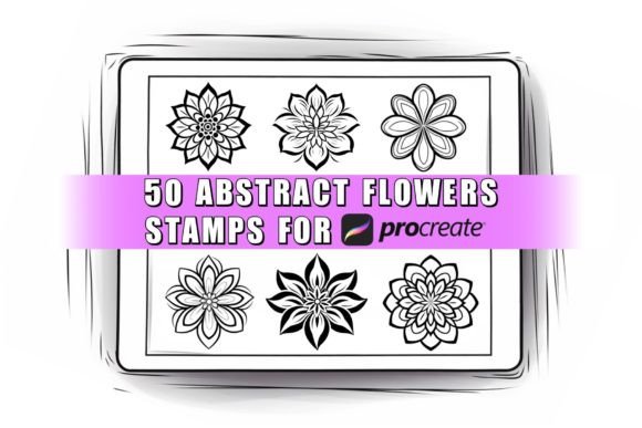Transform Your iPad Art: A Guide to the 50 Abstract Flowers Procreate Stamps Collection