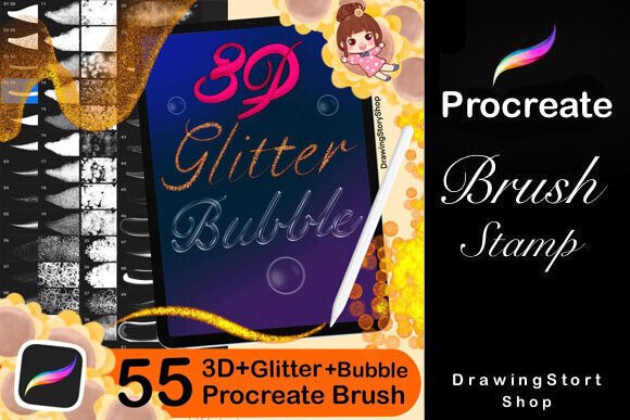 Unlocking Creative Potential with 55Procreate Glitter 3D Lettering Bubbles